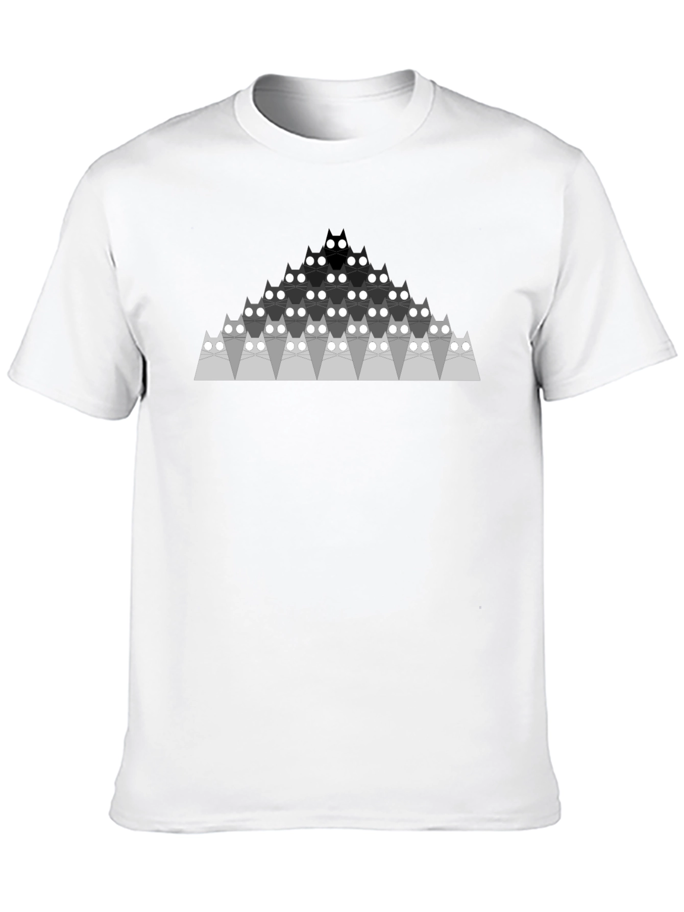 Geometric Cat Pyramid Black T-Shirt