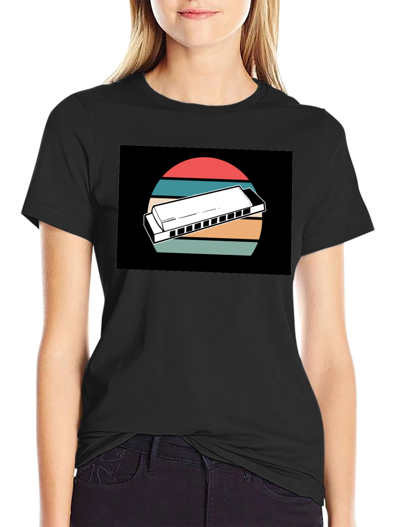 Retro Harmonica Music T-Shirt