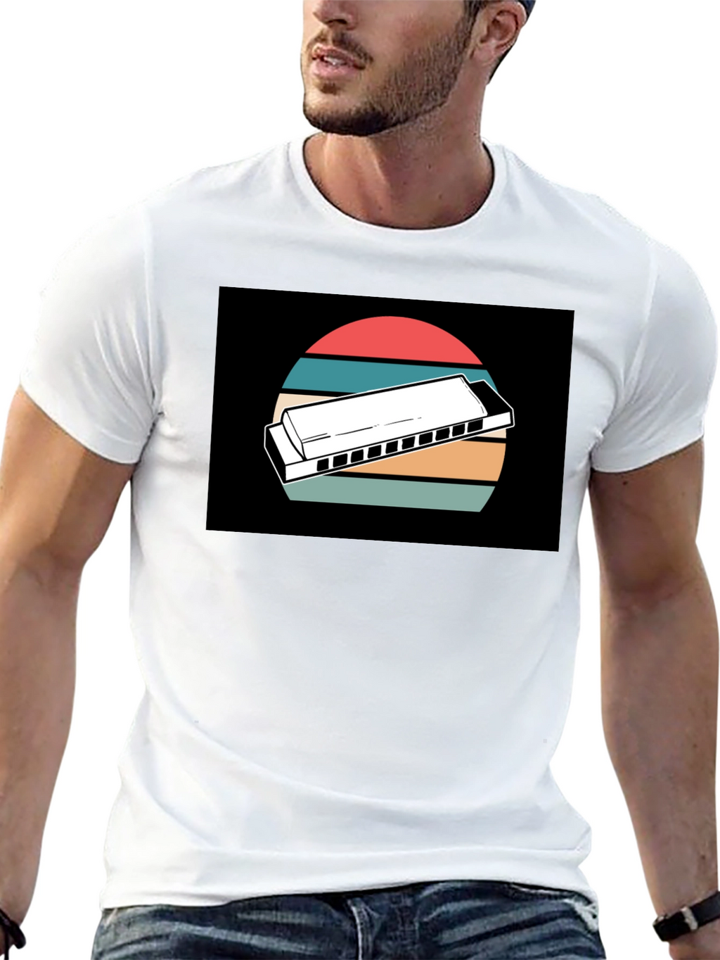 Retro Harmonica Music T-Shirt