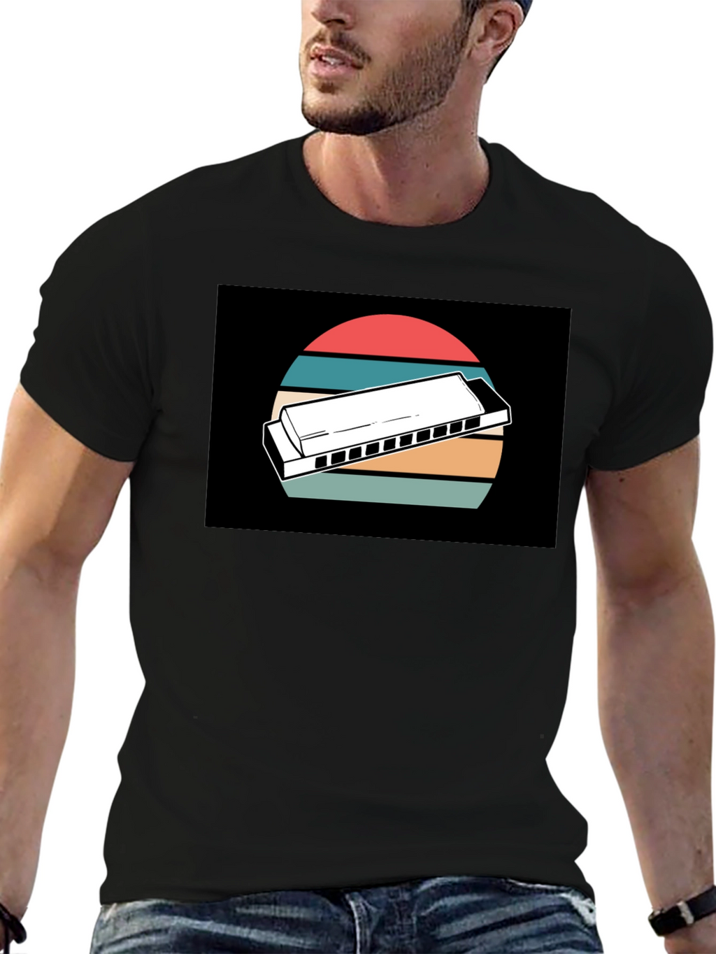 Retro Harmonica Music T-Shirt