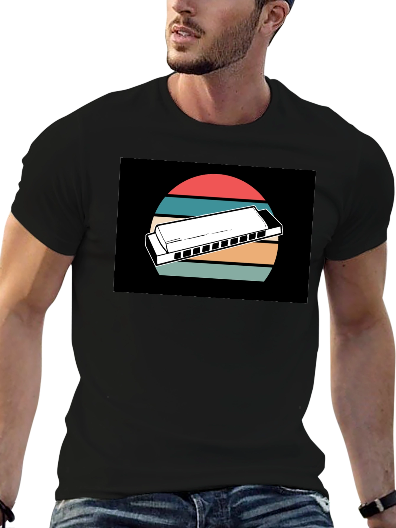 Retro Harmonica Music T-Shirt