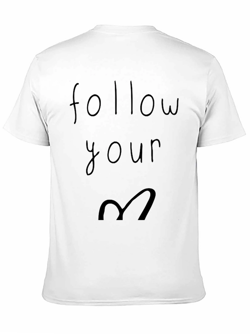 Follow Your Heart Graphic Tee - Casual Black T-Shirt