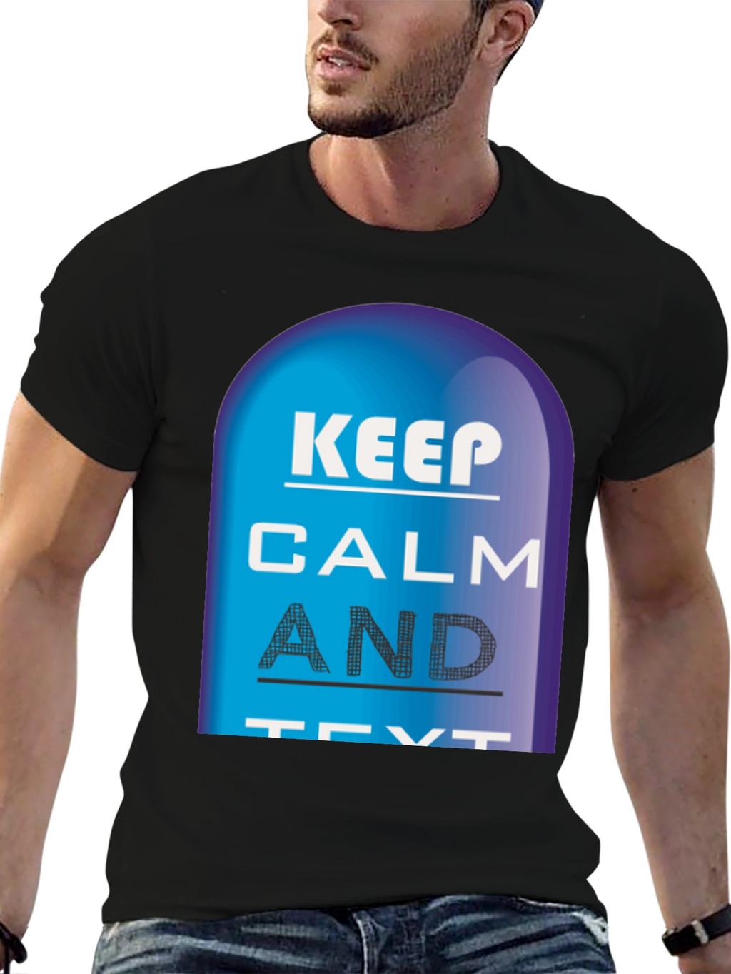 Keep Calm and Text Black T-Shirt