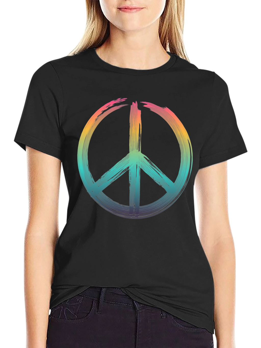 Peace Sign Rainbow T-Shirt - Soft Cotton Blend