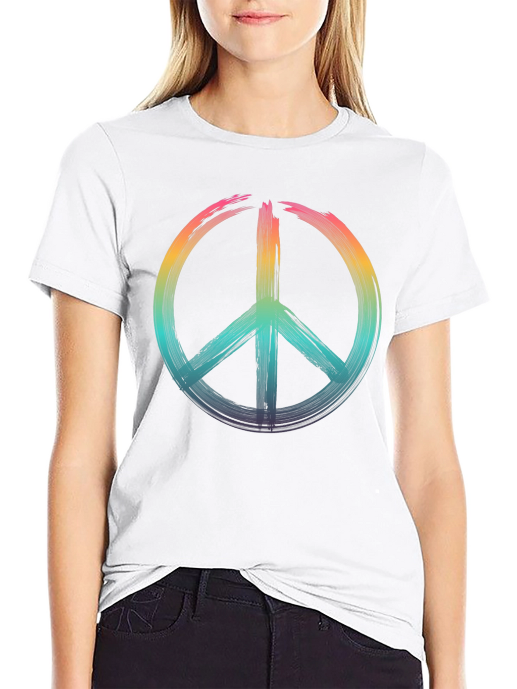 Peace Sign Rainbow T-Shirt - Soft Cotton Blend