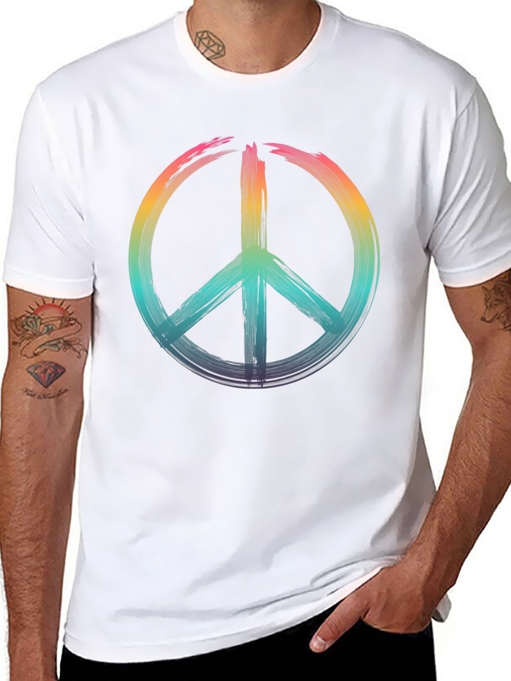 Peace Sign Rainbow T-Shirt - Soft Cotton Blend