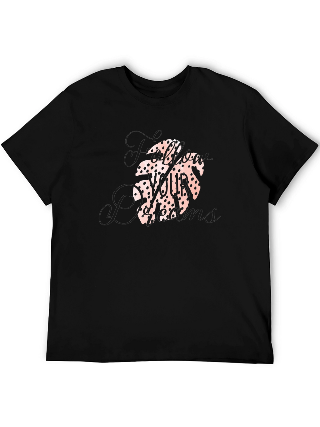 Tropical Leaf Graphic T-Shirt - Stylish Black Tee