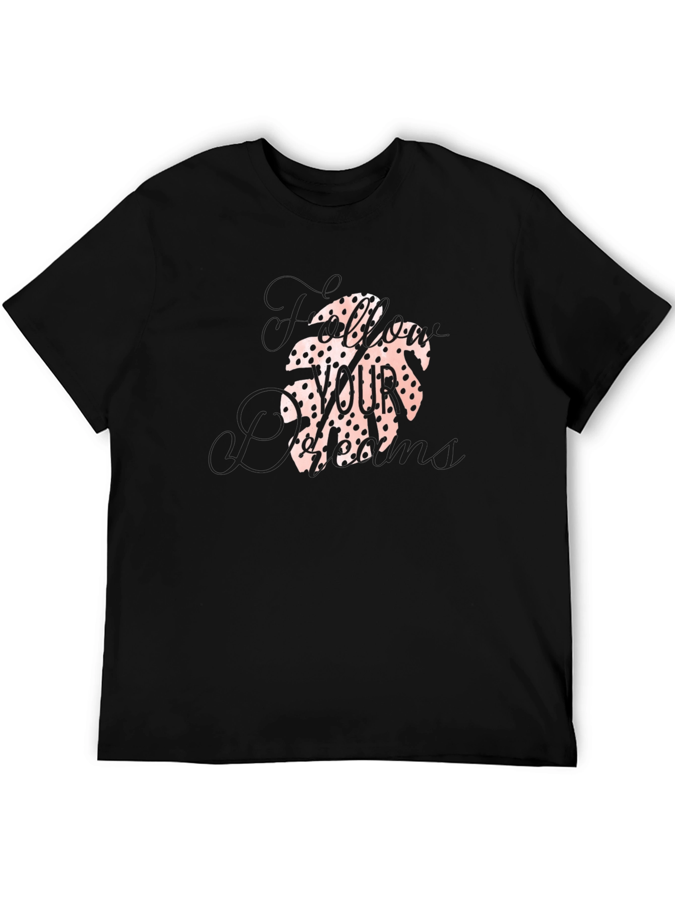Tropical Leaf Graphic T-Shirt - Stylish Black Tee
