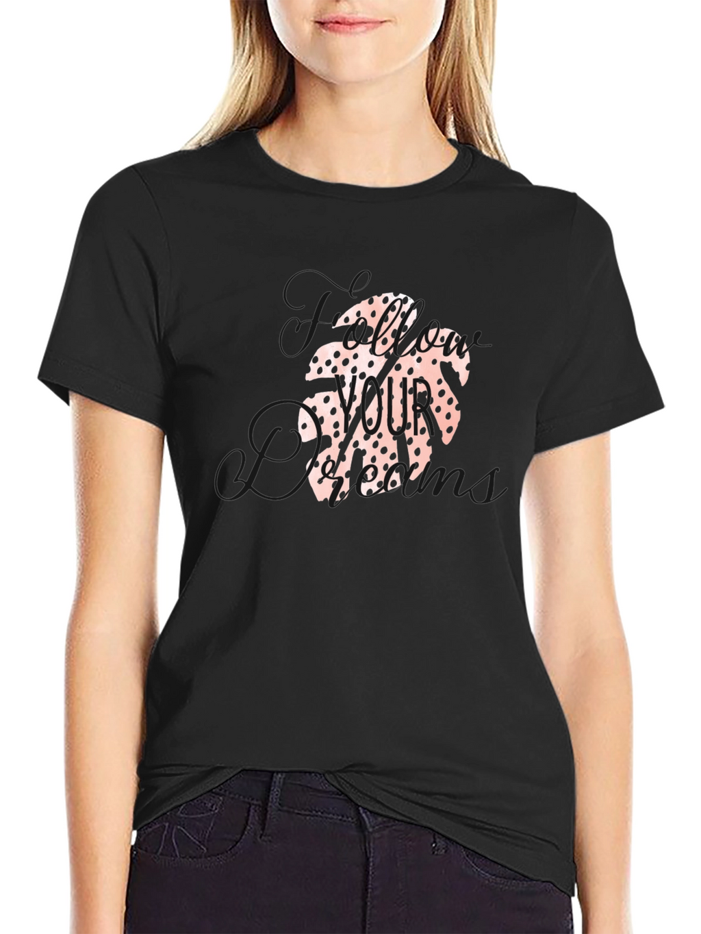 Tropical Leaf Graphic T-Shirt - Stylish Black Tee