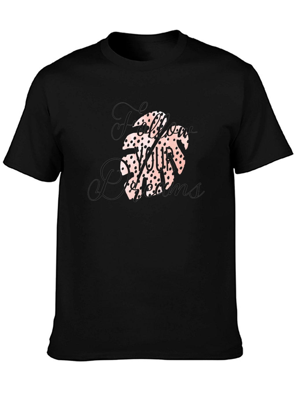 Tropical Leaf Graphic T-Shirt - Stylish Black Tee