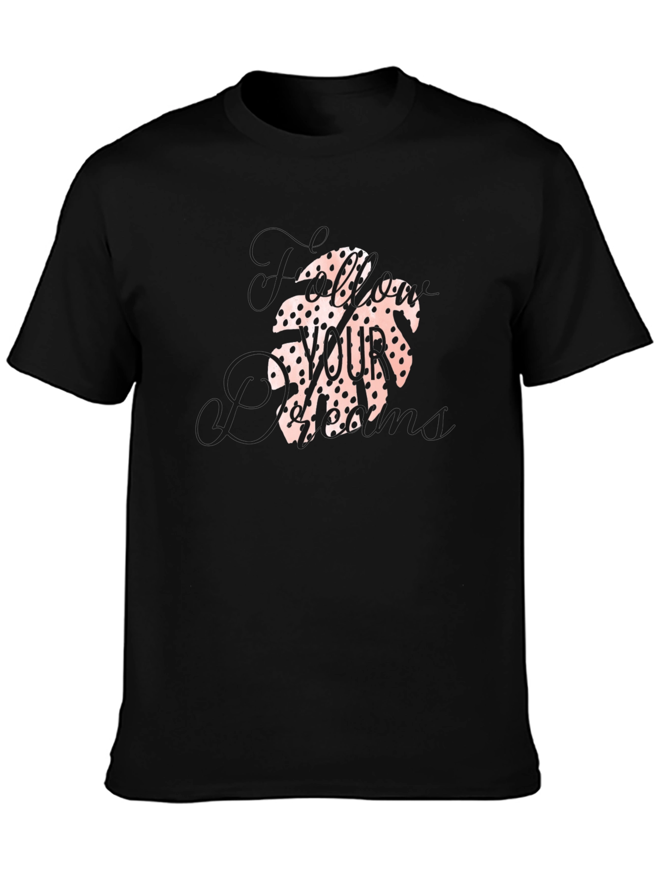 Tropical Leaf Graphic T-Shirt - Stylish Black Tee