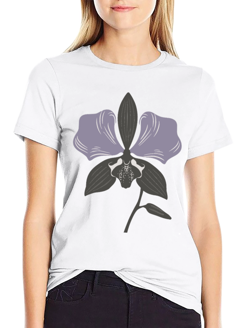 Orchid Graphic Print T-Shirt - Stylish Casual Wear