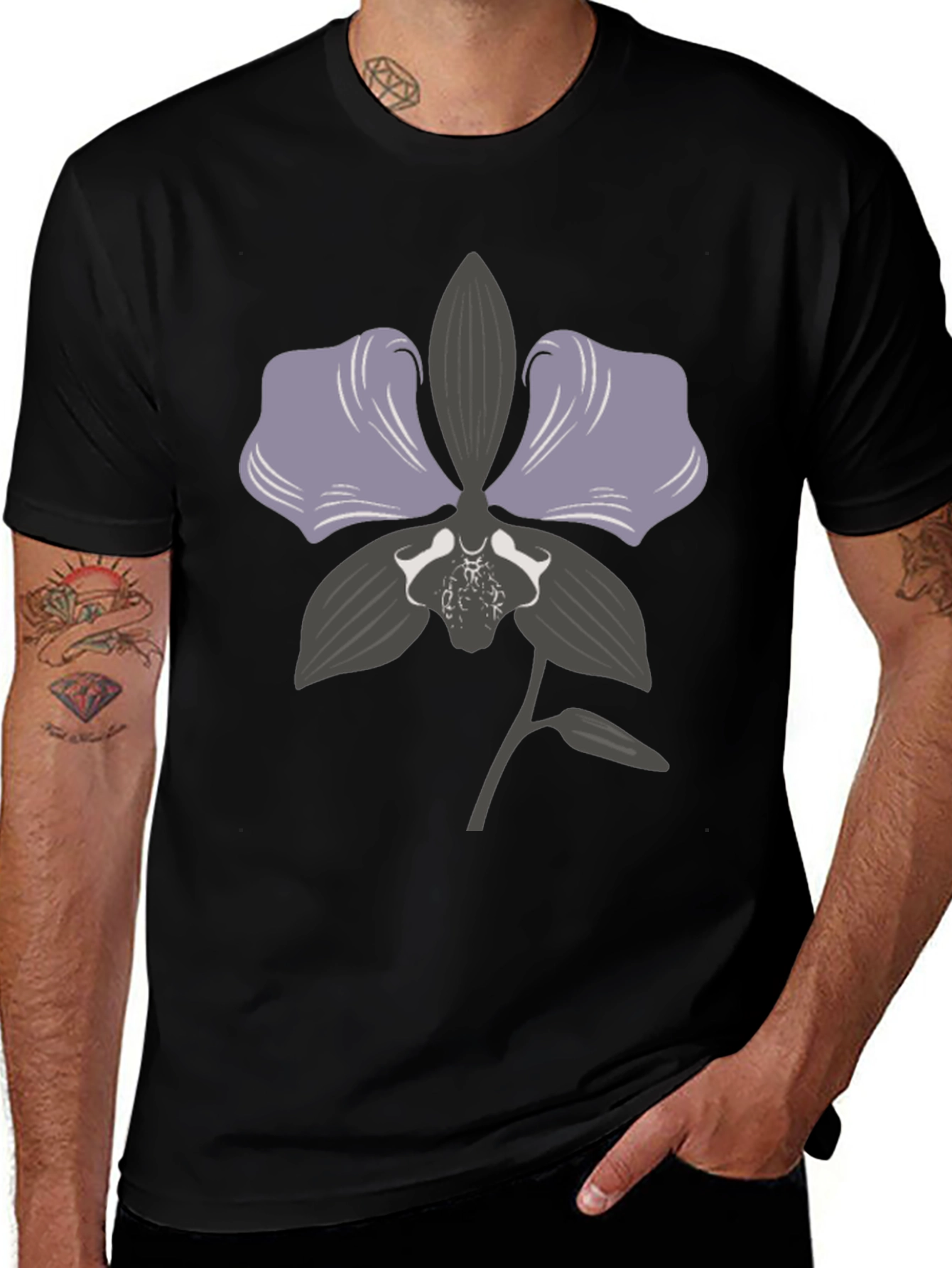 Orchid Graphic Print T-Shirt - Stylish Casual Wear