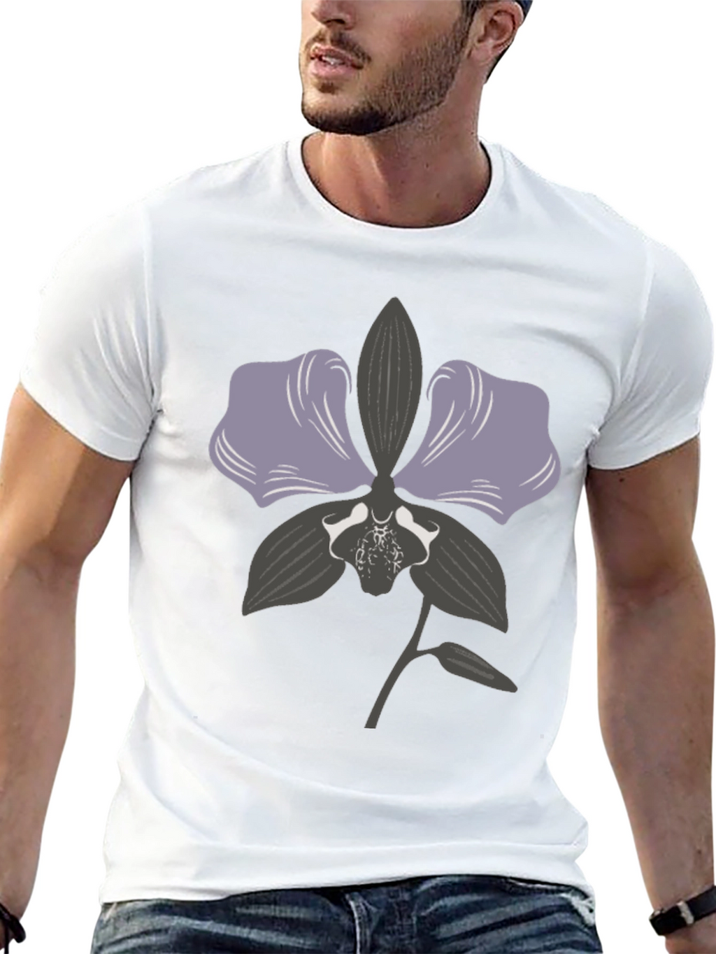 Orchid Graphic Print T-Shirt - Stylish Casual Wear