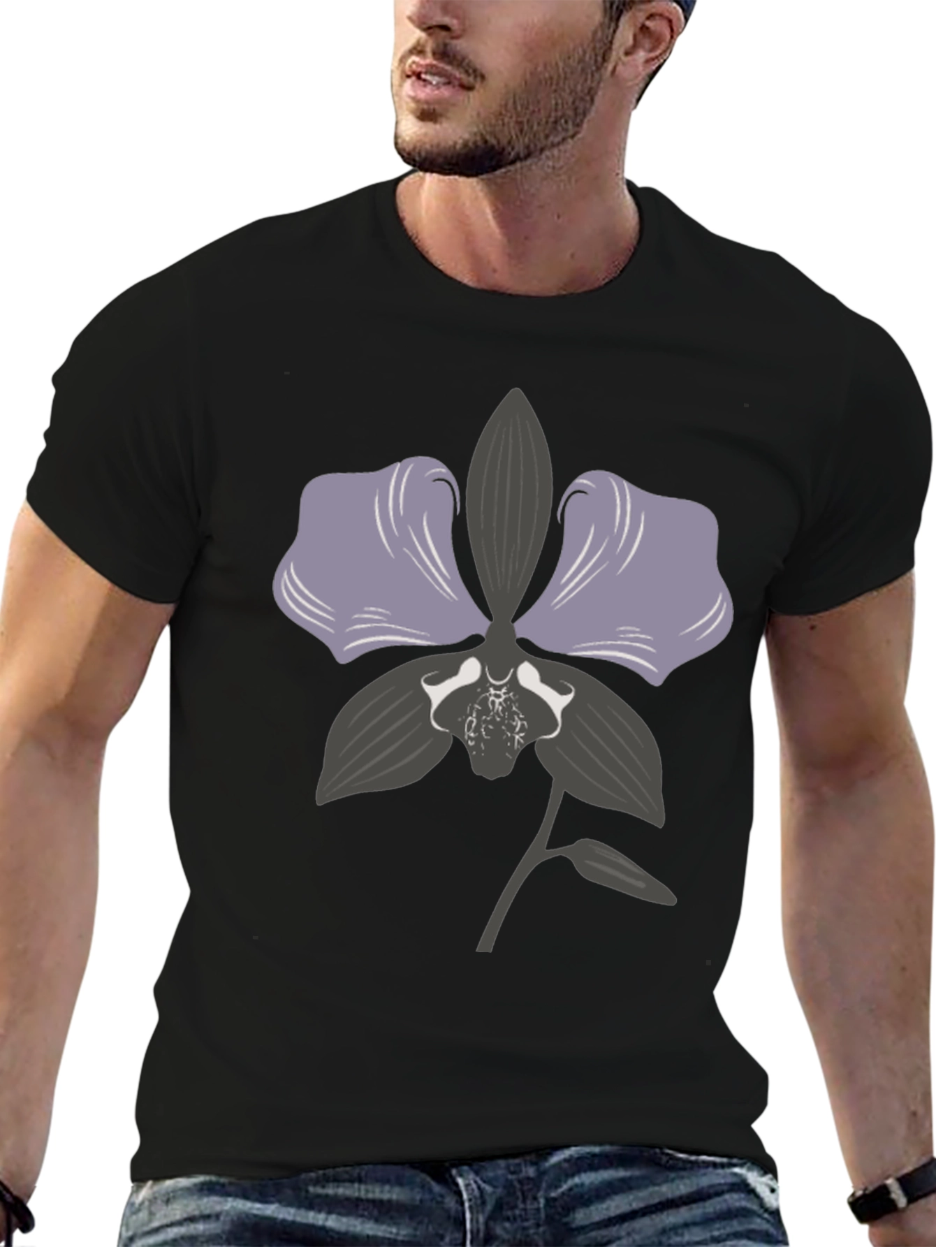 Orchid Graphic Print T-Shirt - Stylish Casual Wear