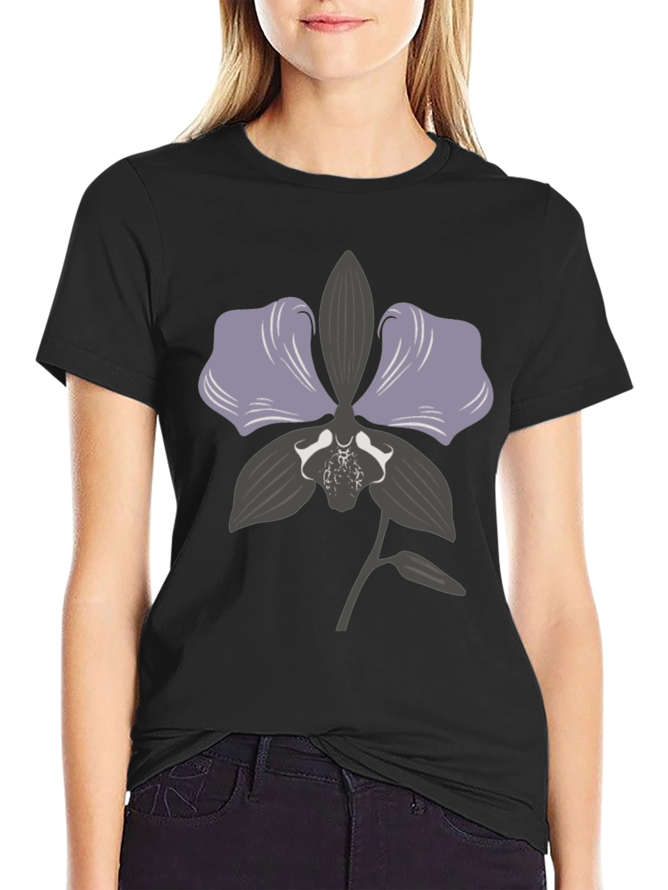 Orchid Graphic Print T-Shirt - Stylish Casual Wear