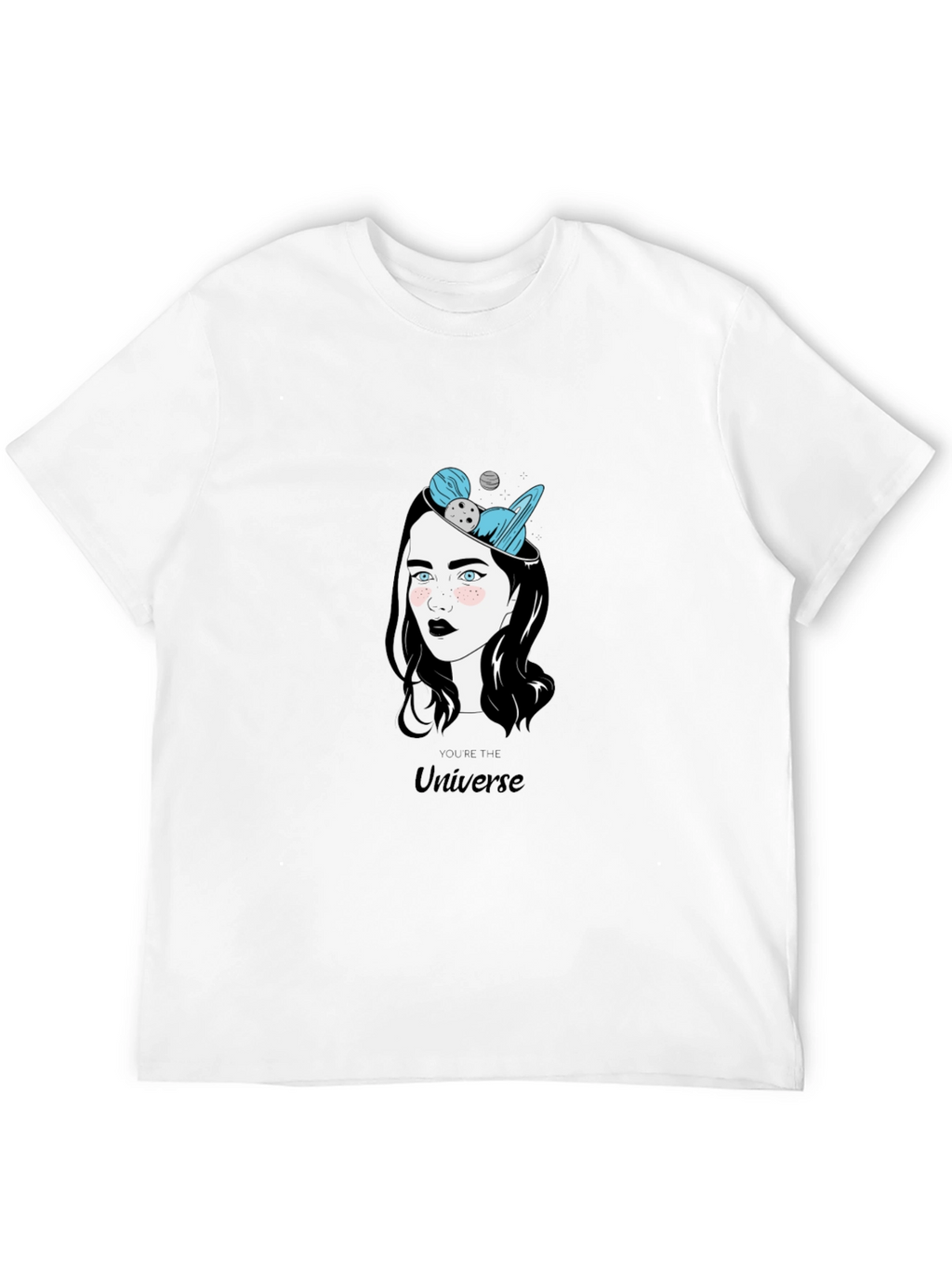 Universe Graphic Print Black T-Shirt