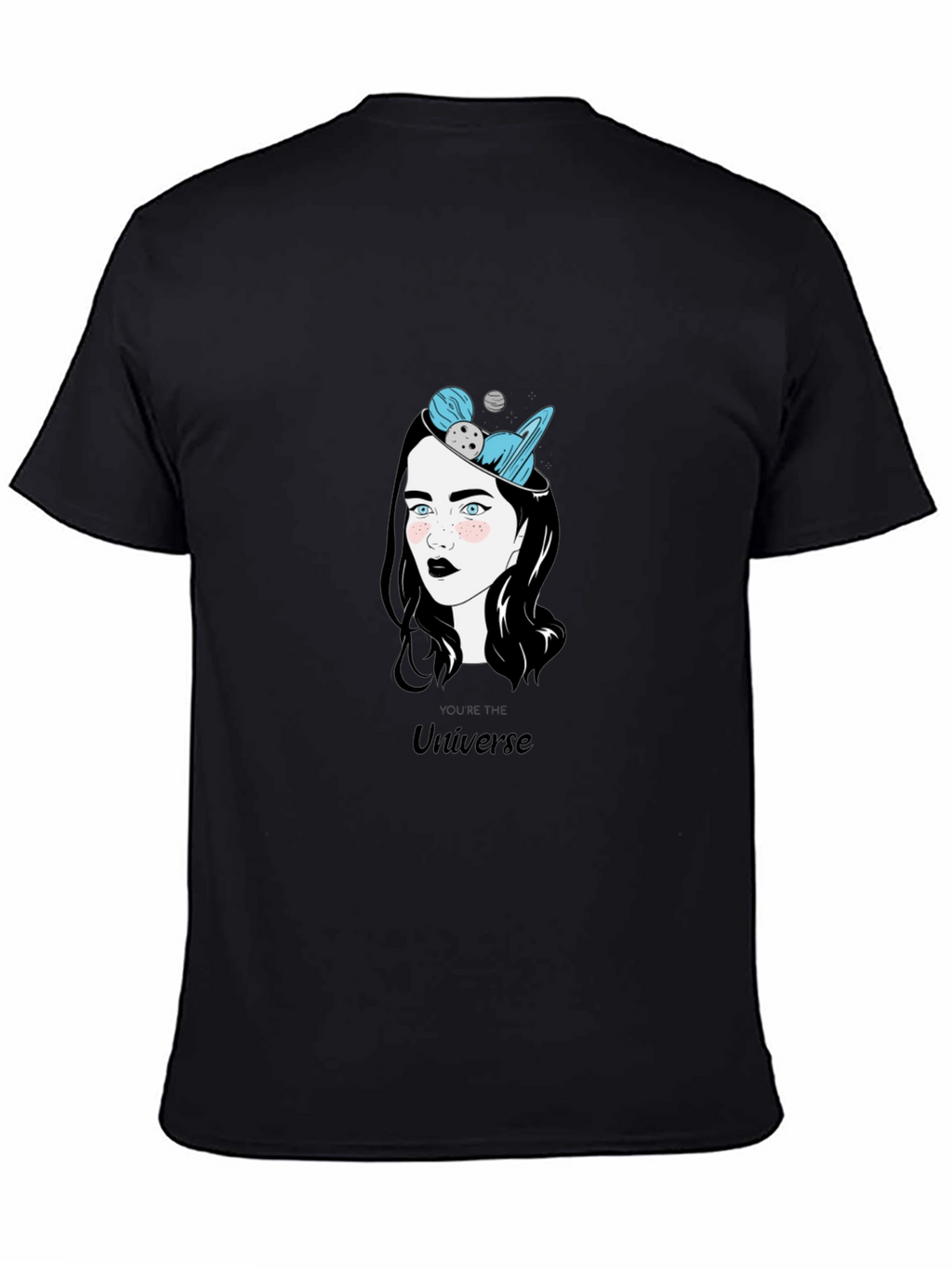 Universe Graphic Print Black T-Shirt