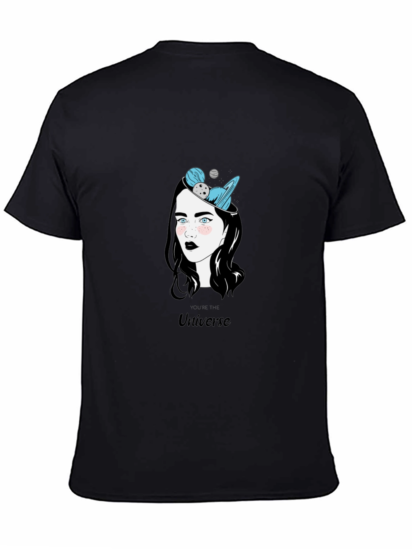Universe Graphic Print Black T-Shirt