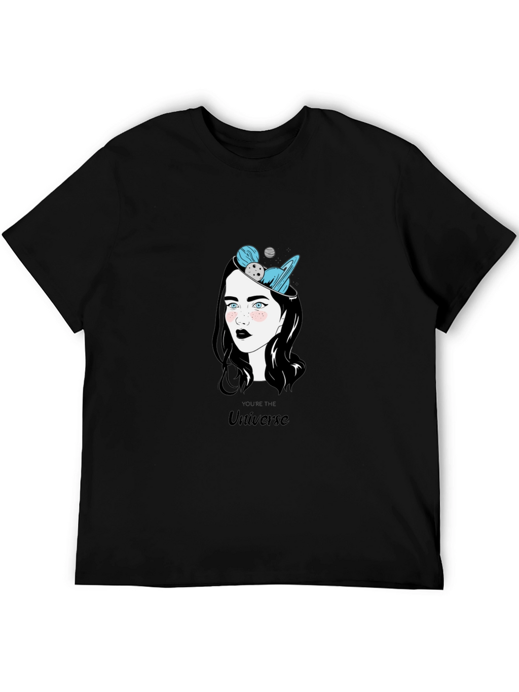 Universe Graphic Print Black T-Shirt
