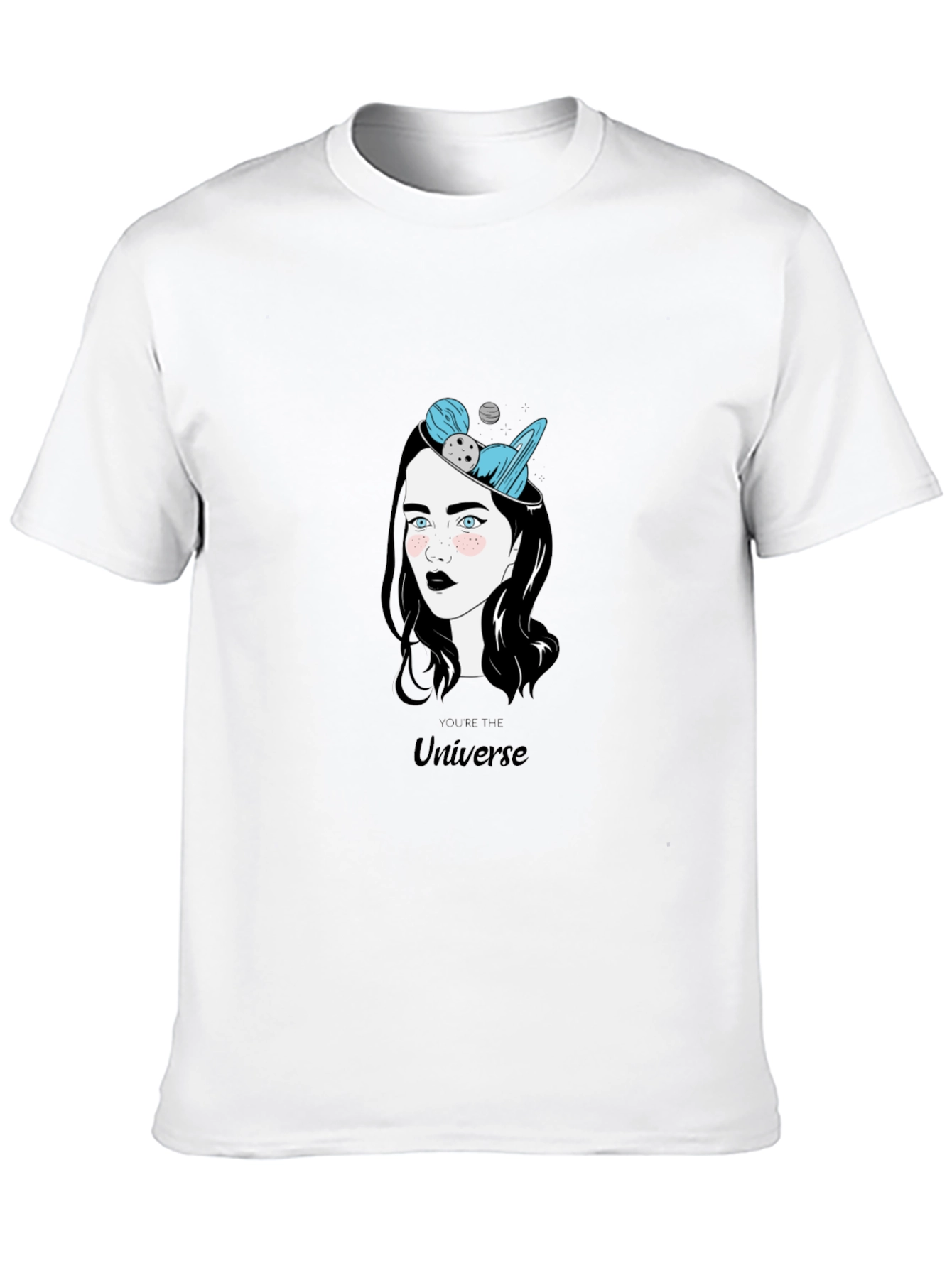 Universe Graphic Print Black T-Shirt