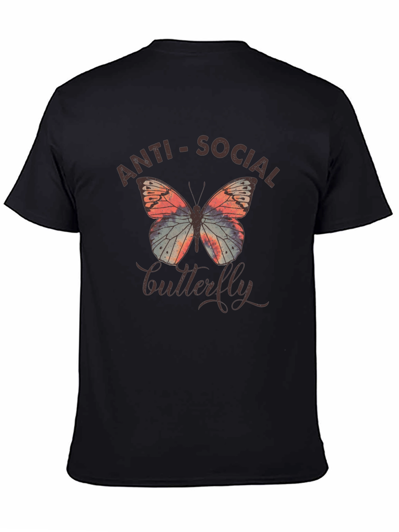 Anti-Social Butterfly Graphic T-Shirt