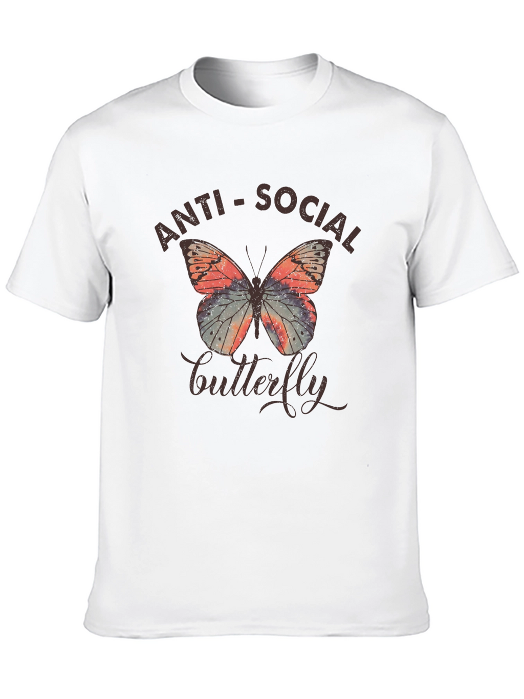 Anti-Social Butterfly Graphic T-Shirt