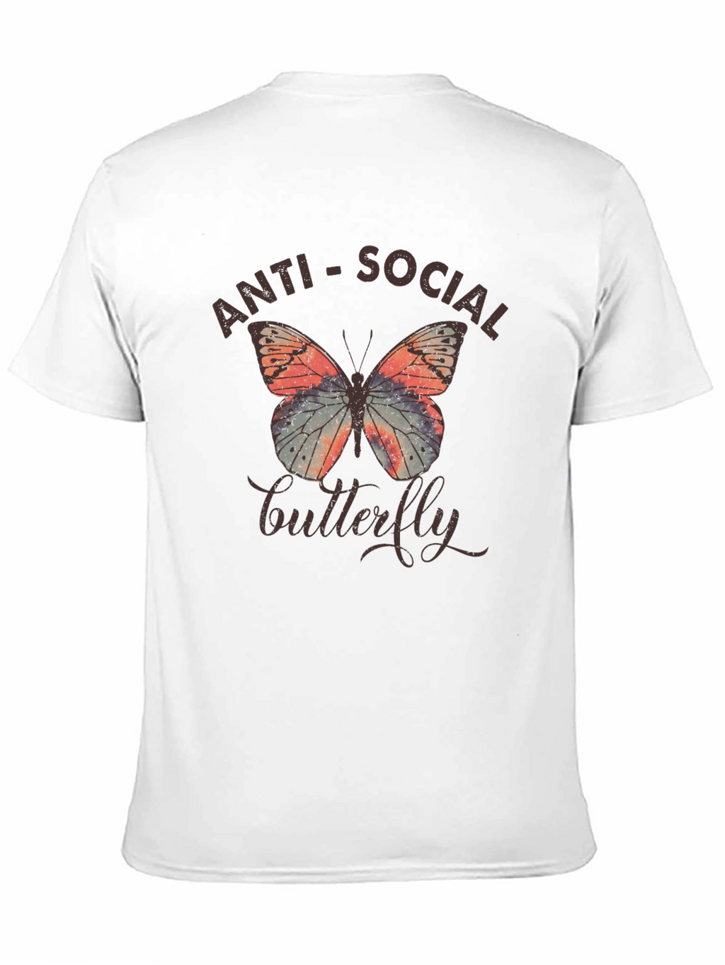 Anti-Social Butterfly Graphic T-Shirt