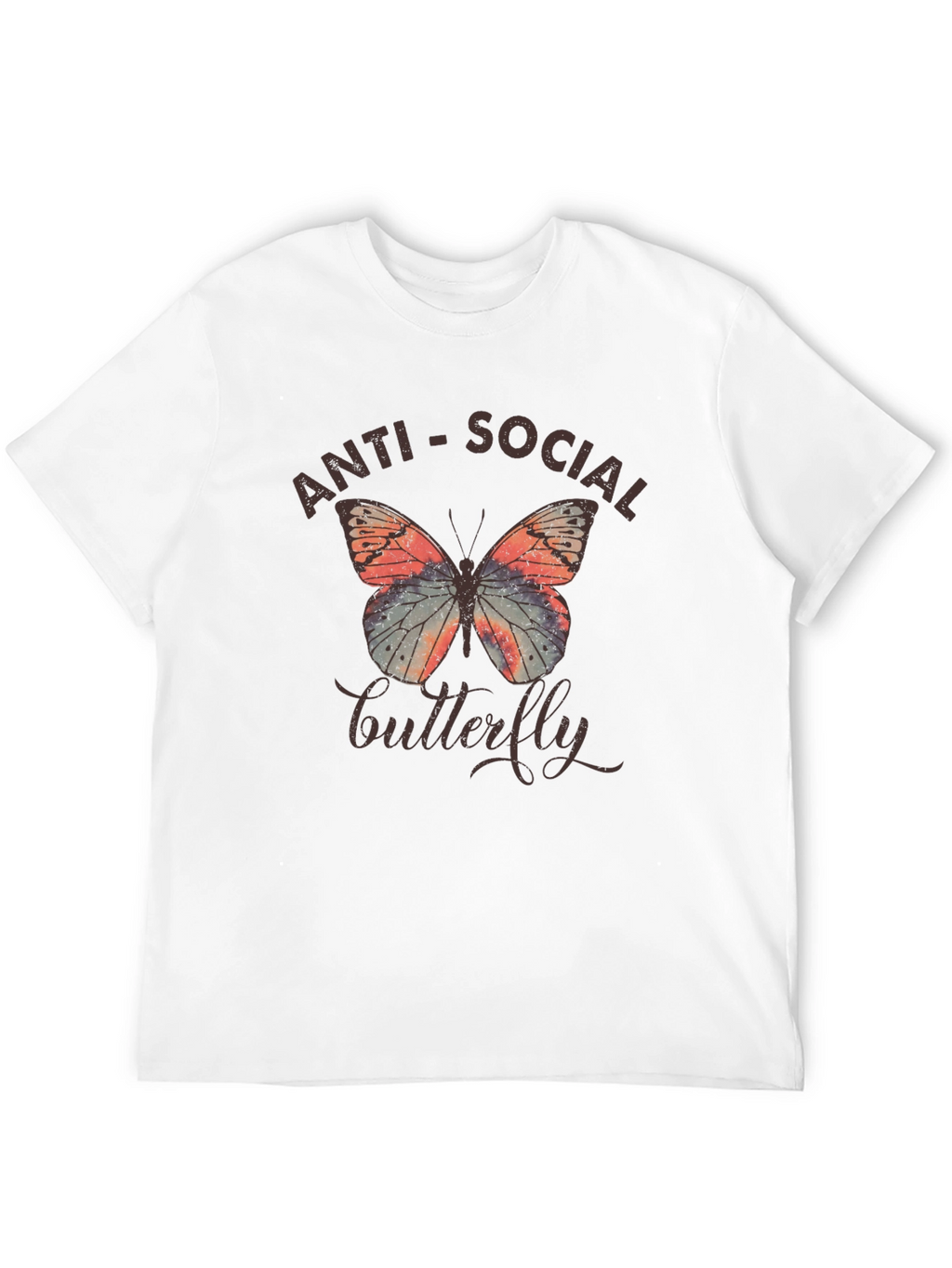 Anti-Social Butterfly Graphic T-Shirt