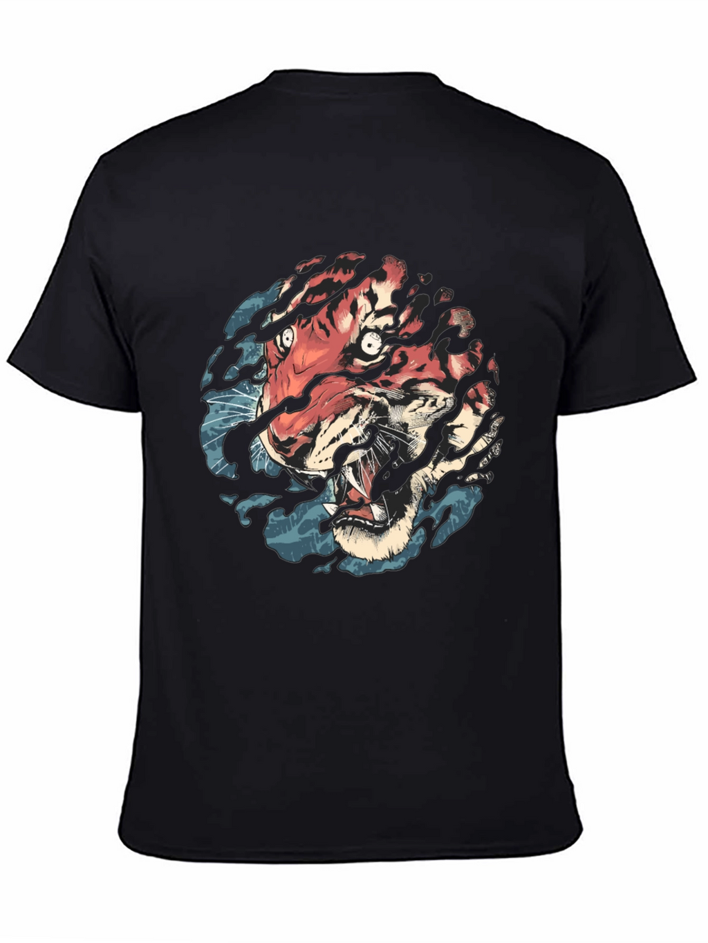 Tiger Graphic Print Crew Neck T-Shirt