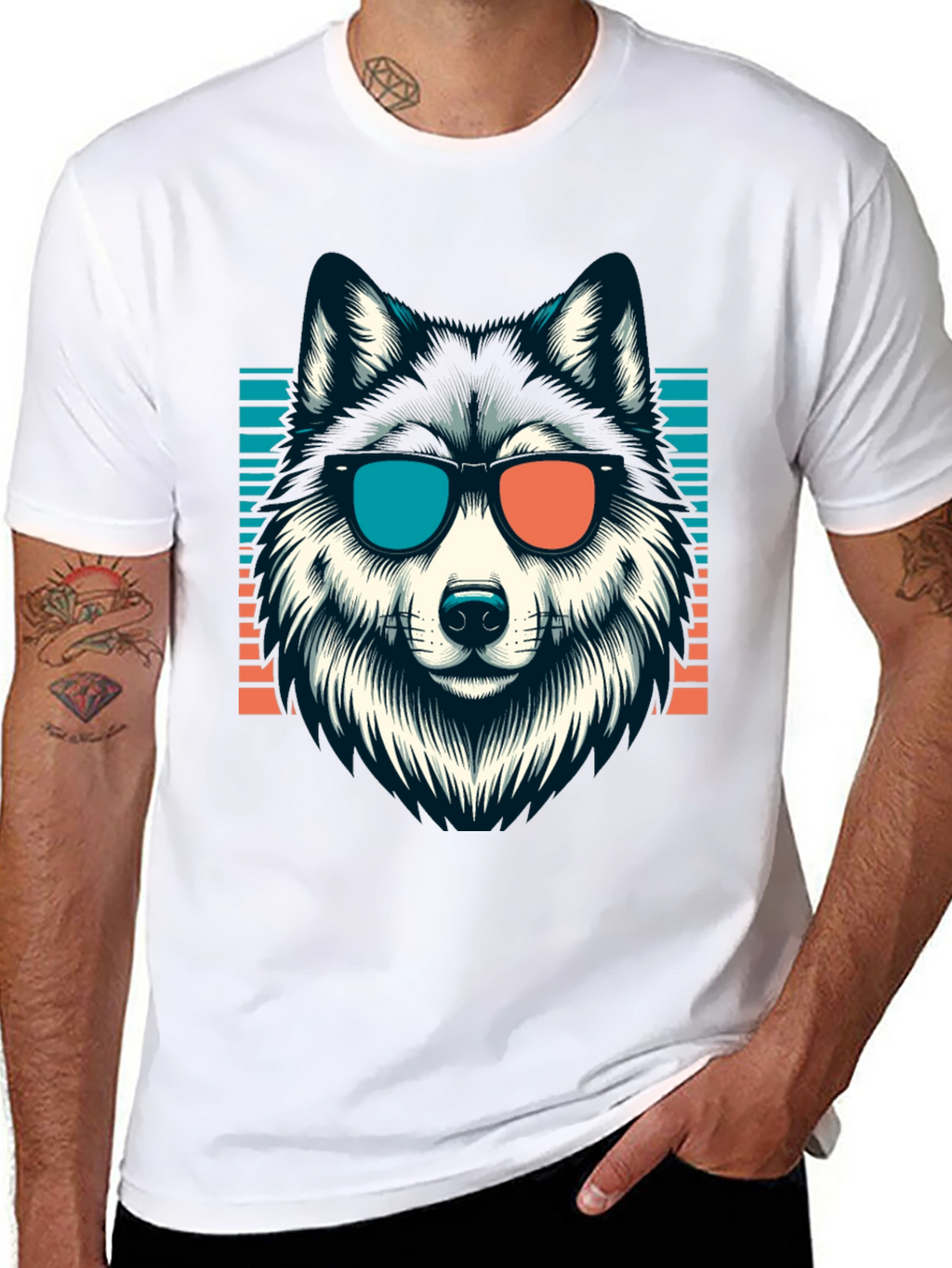 Cool Husky Graphic Tee - Retro Style