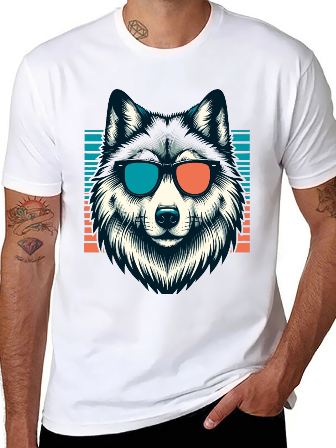 Cool Husky Graphic Tee - Retro Style