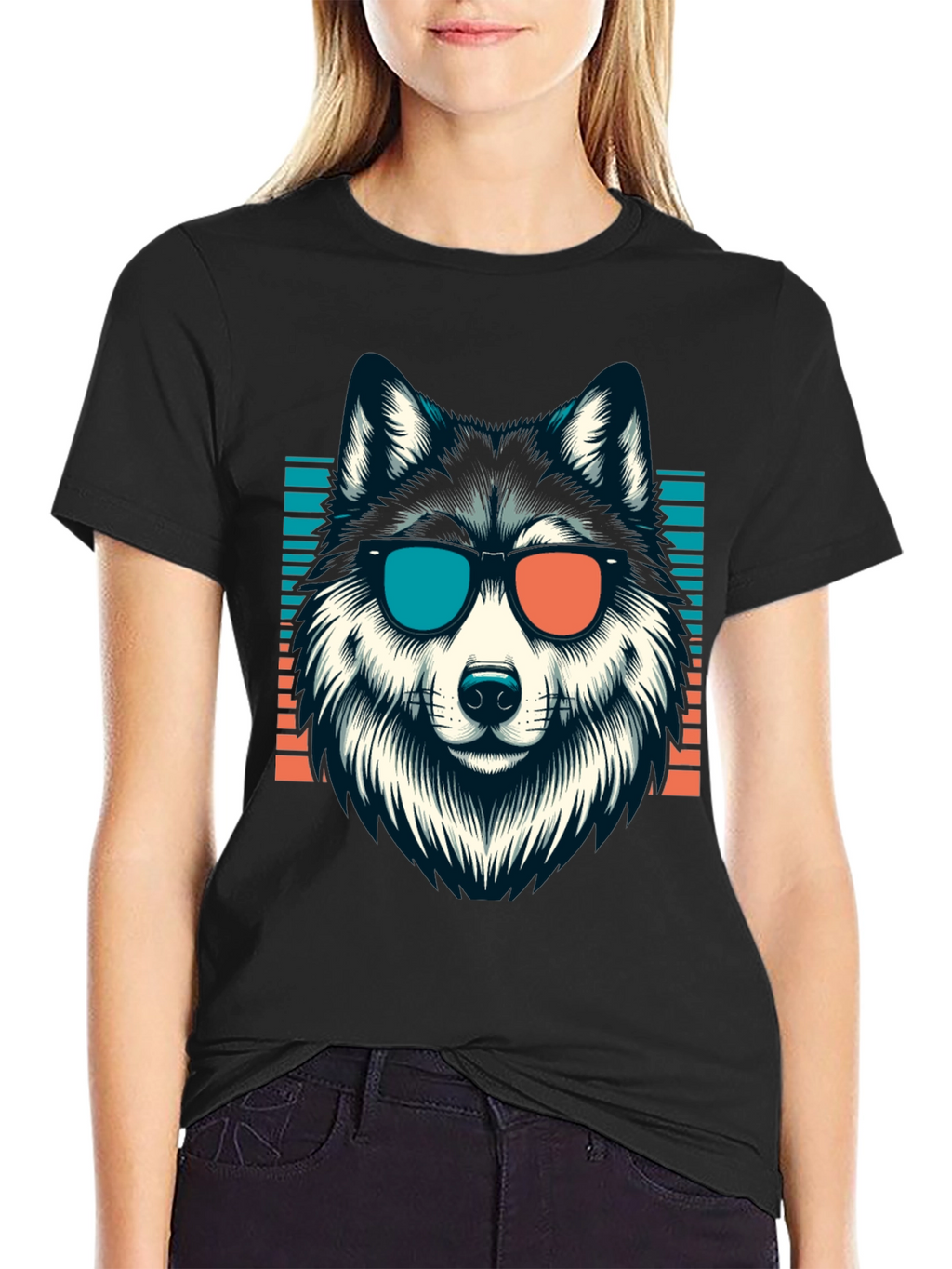 Cool Husky Graphic Tee - Retro Style