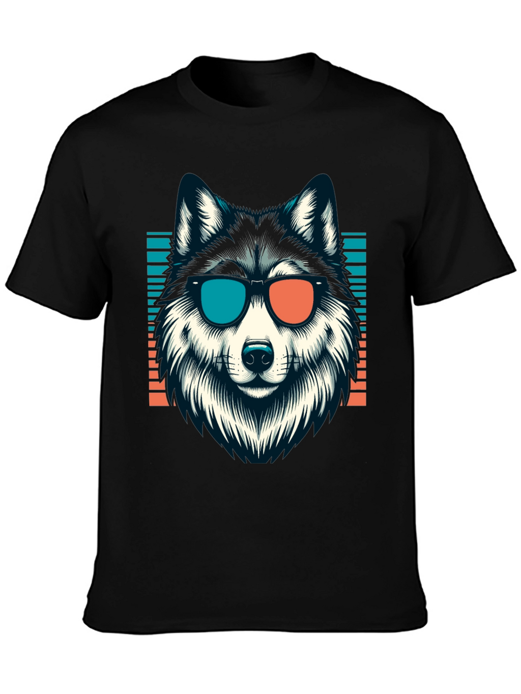 Cool Husky Graphic Tee - Retro Style