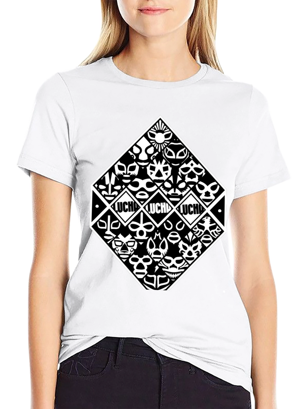 Lucha Libre Masks Black T-Shirt