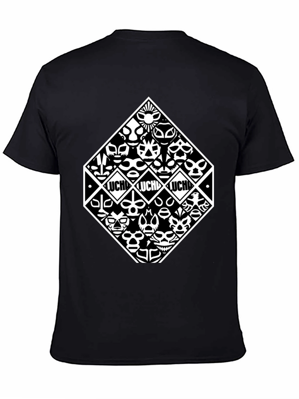 Lucha Libre Masks Black T-Shirt