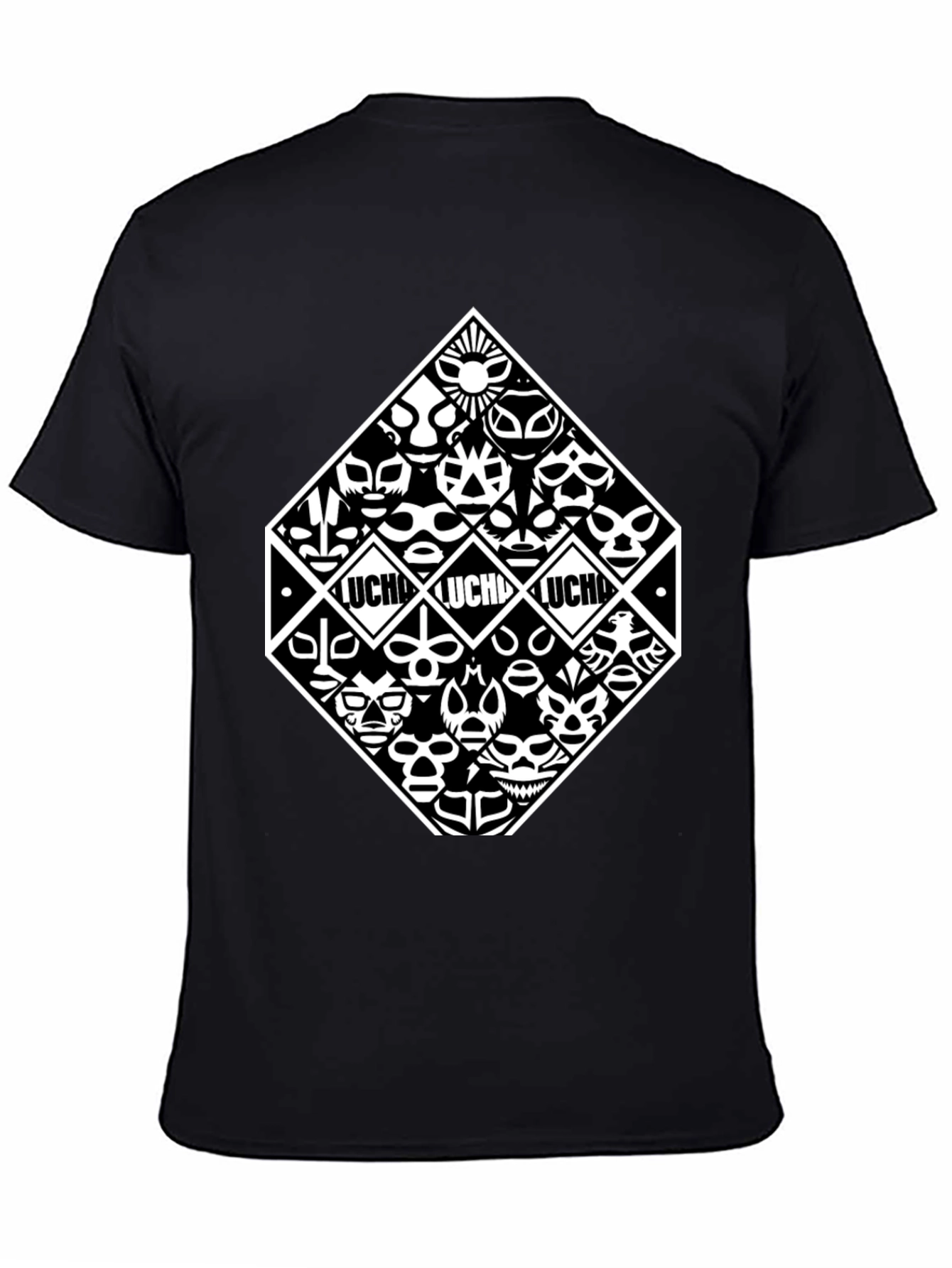 Lucha Libre Masks Black T-Shirt