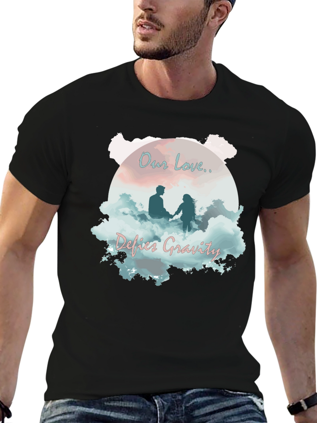 Our Love Defies Gravity Black T-Shirt