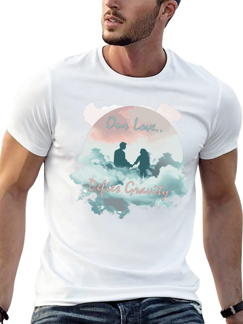 Our Love Defies Gravity Black T-Shirt