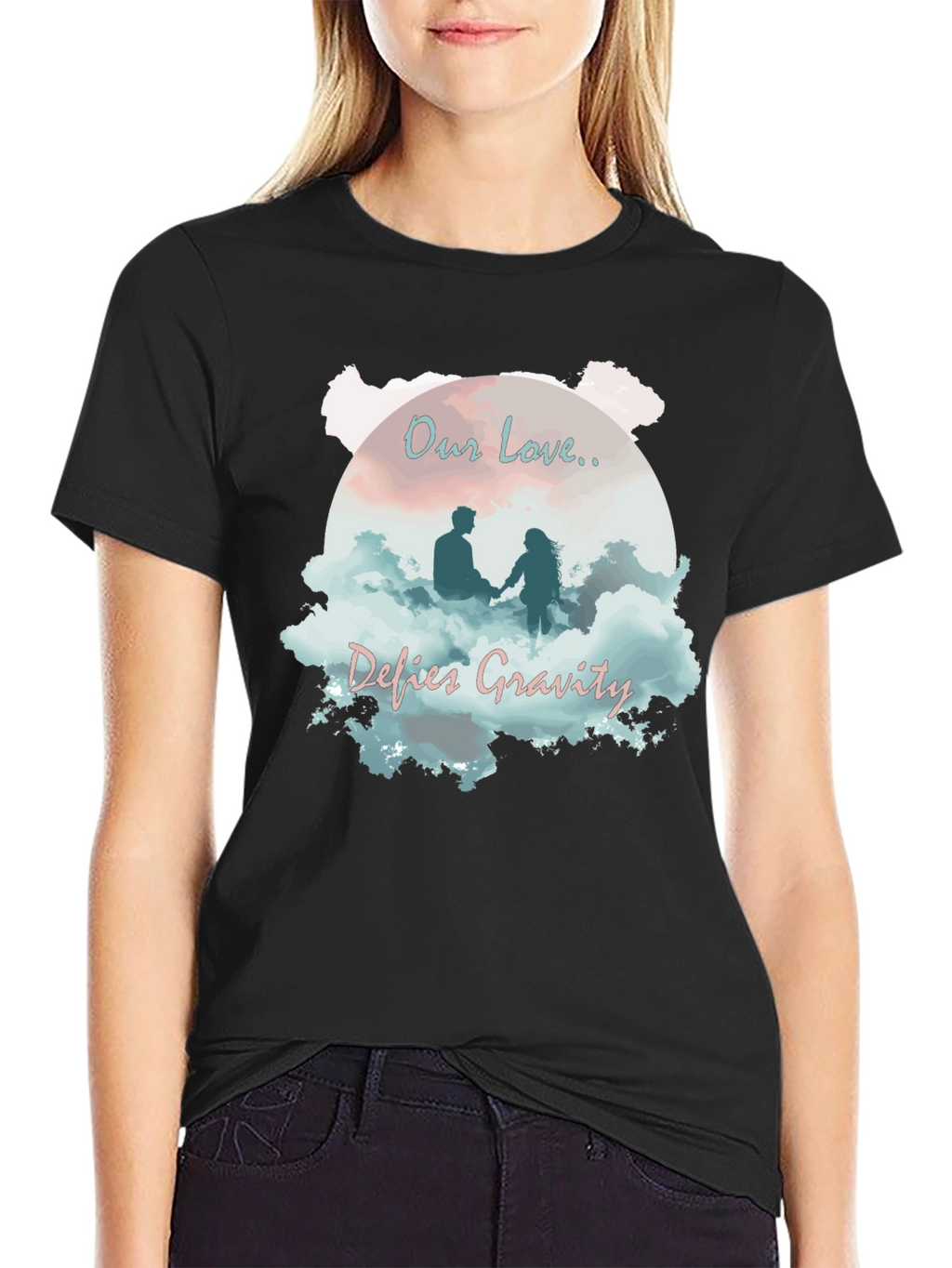 Our Love Defies Gravity Black T-Shirt