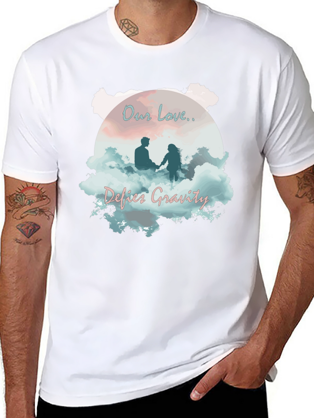 Our Love Defies Gravity Black T-Shirt