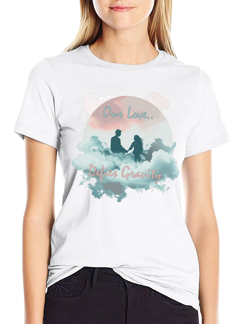 Our Love Defies Gravity Black T-Shirt