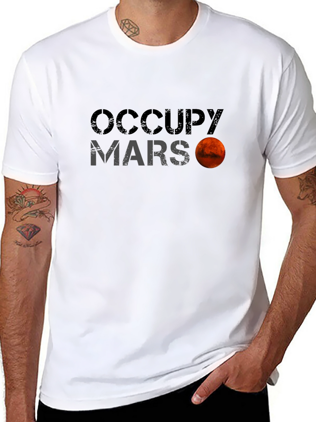 Occupy Mars Graphic Tee - Space Exploration Shirt