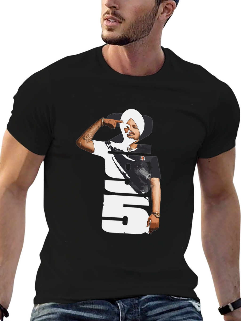 Sidhu Moose Wala 295 Black T-Shirt