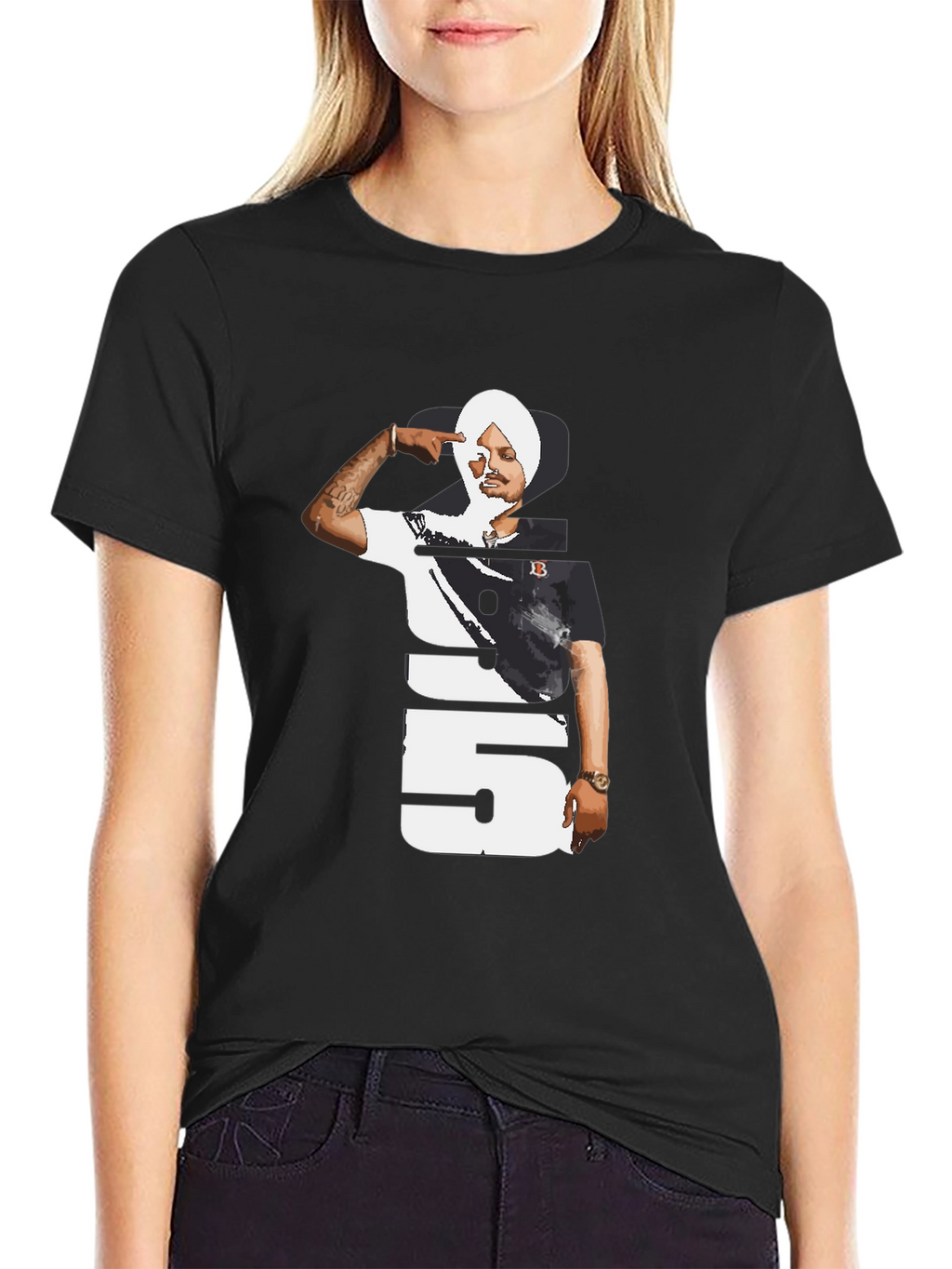 Sidhu Moose Wala 295 Black T-Shirt