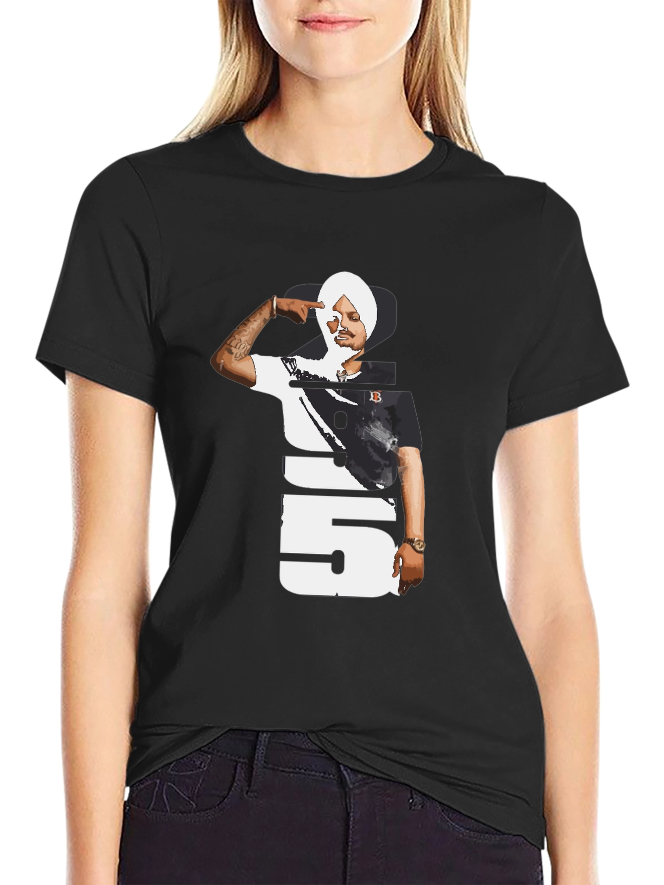 Sidhu Moose Wala 295 Black T-Shirt
