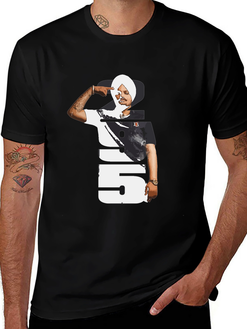 Sidhu Moose Wala 295 Black T-Shirt