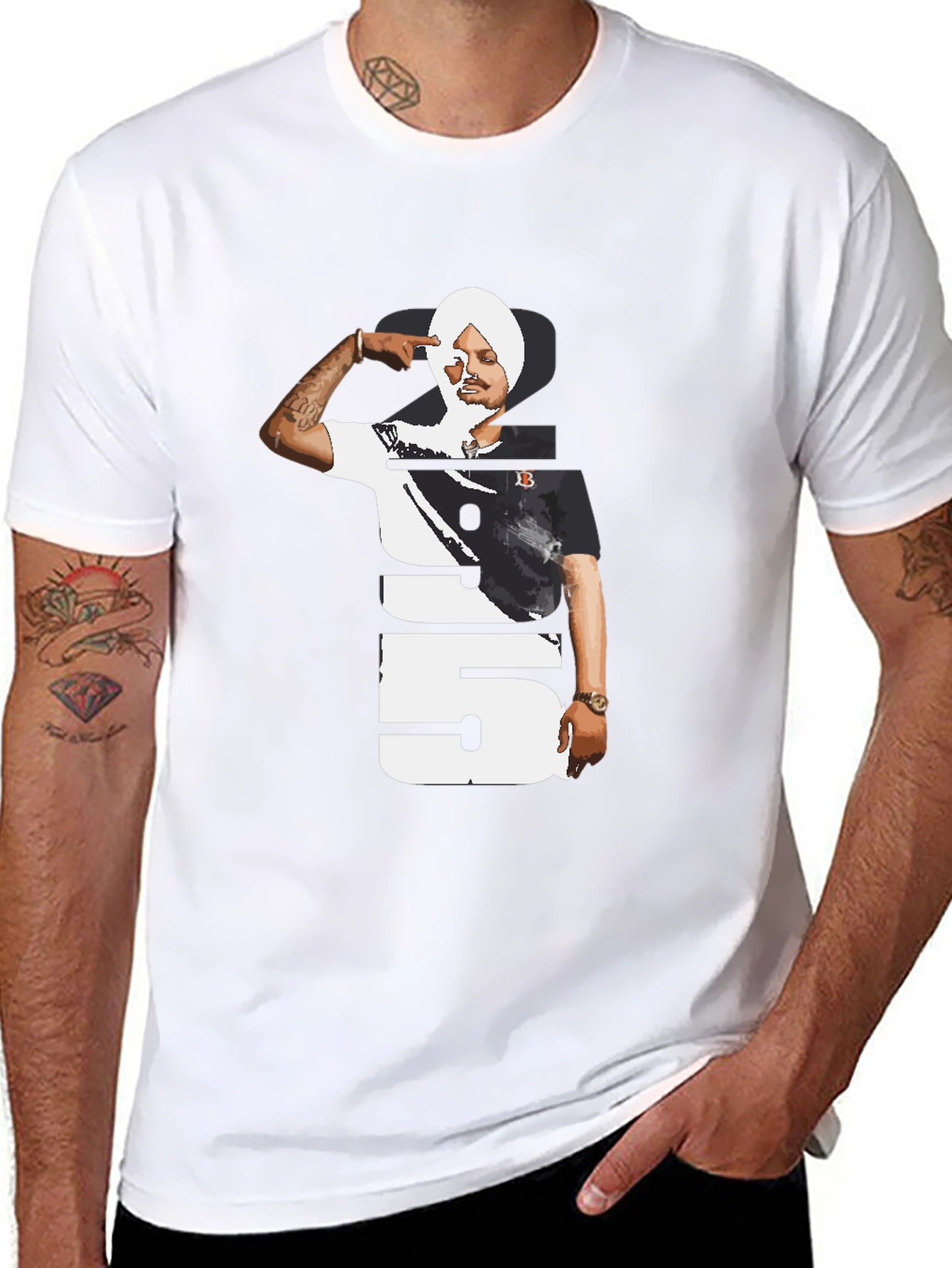 Sidhu Moose Wala 295 Black T-Shirt