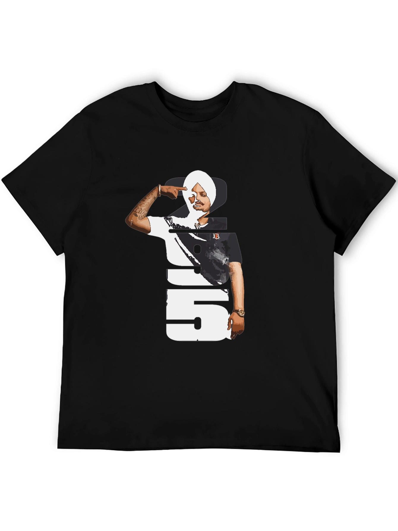 Sidhu Moose Wala 295 Black T-Shirt