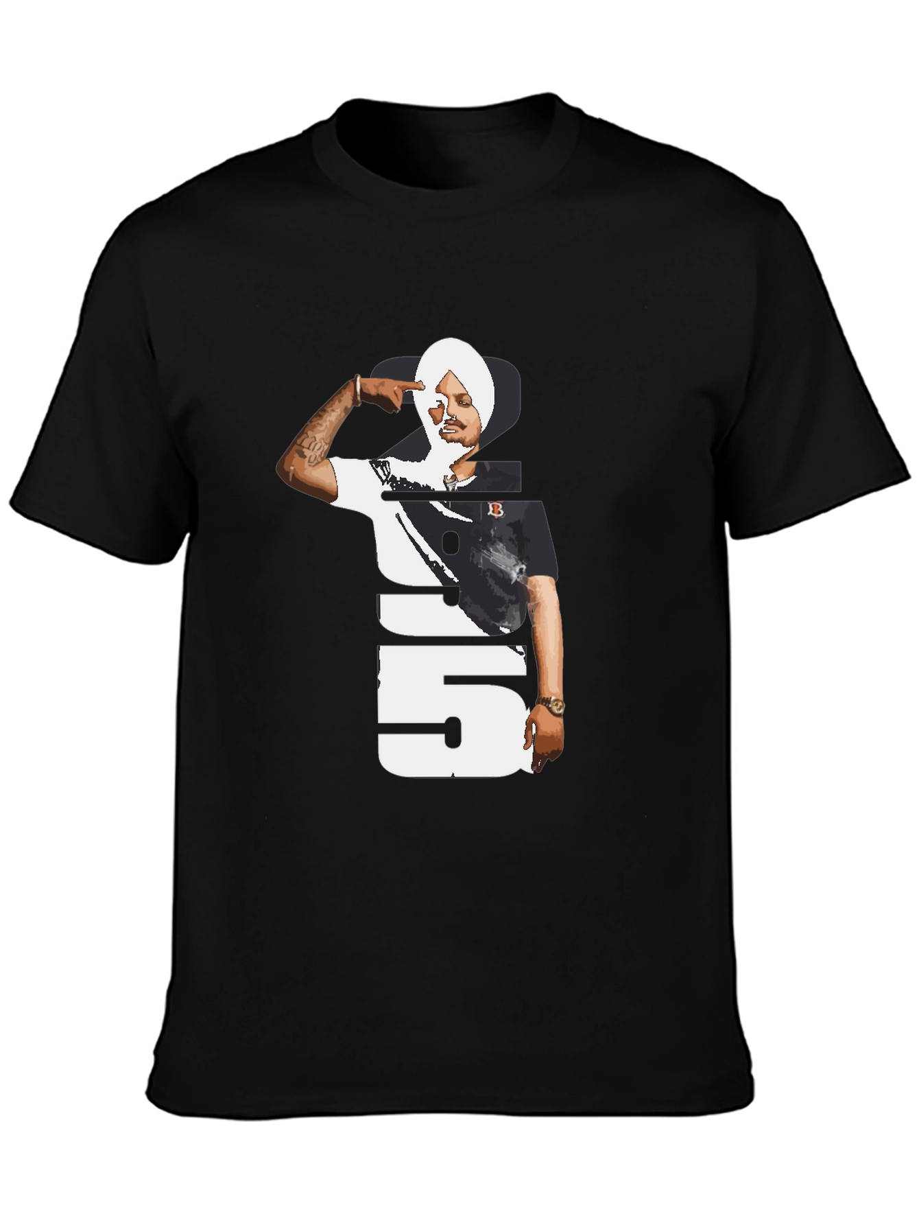 Sidhu Moose Wala 295 Black T-Shirt